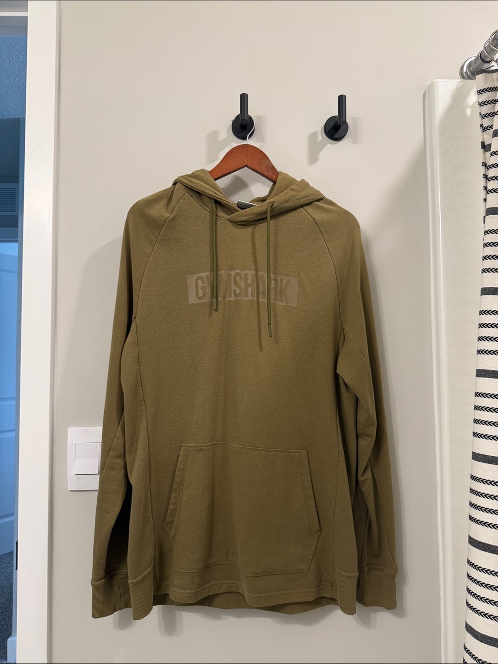 Gymshark Olive Green Logo Pullover Hoodie